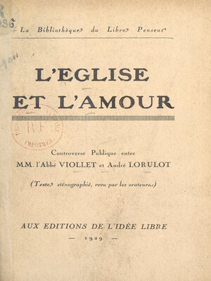 cover image of L'Église et l'amour